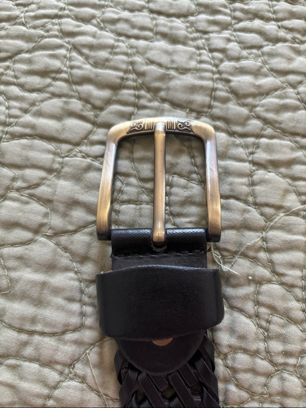 ๐ 3/$15 Black Woven Leather Belt 40 - Picture 2 of 5
